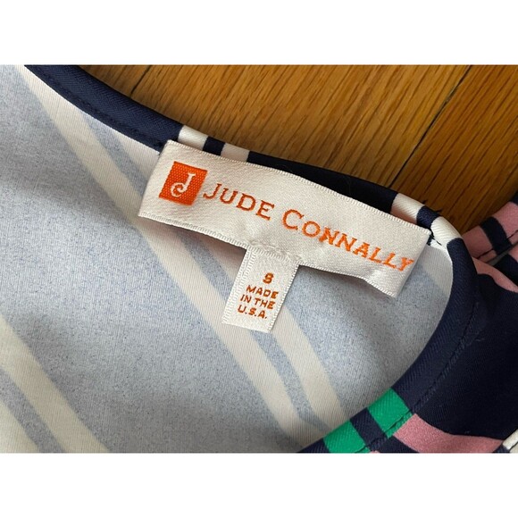 JUDE CONNALLY Selena Sailing Stripe Tank Dress Small Navy Nautical Preppy Midi - Picture 4 of 7